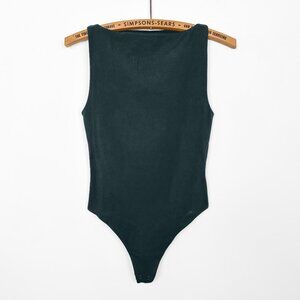 Aritzia Babaton Contour High-Neck Bodysuit Dark Green Size Small